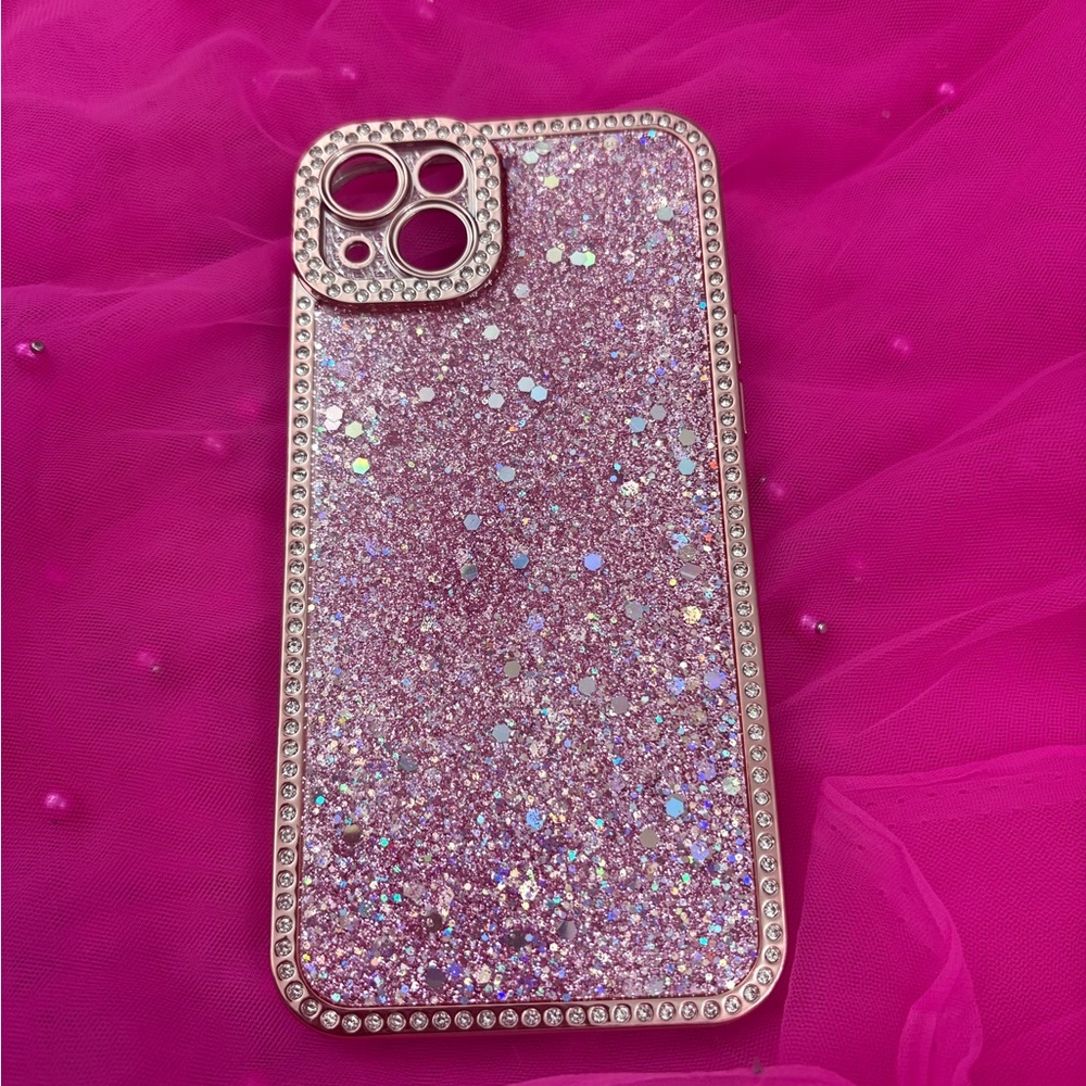 Sparkling Purple Glitter iPhone 15 plus Case